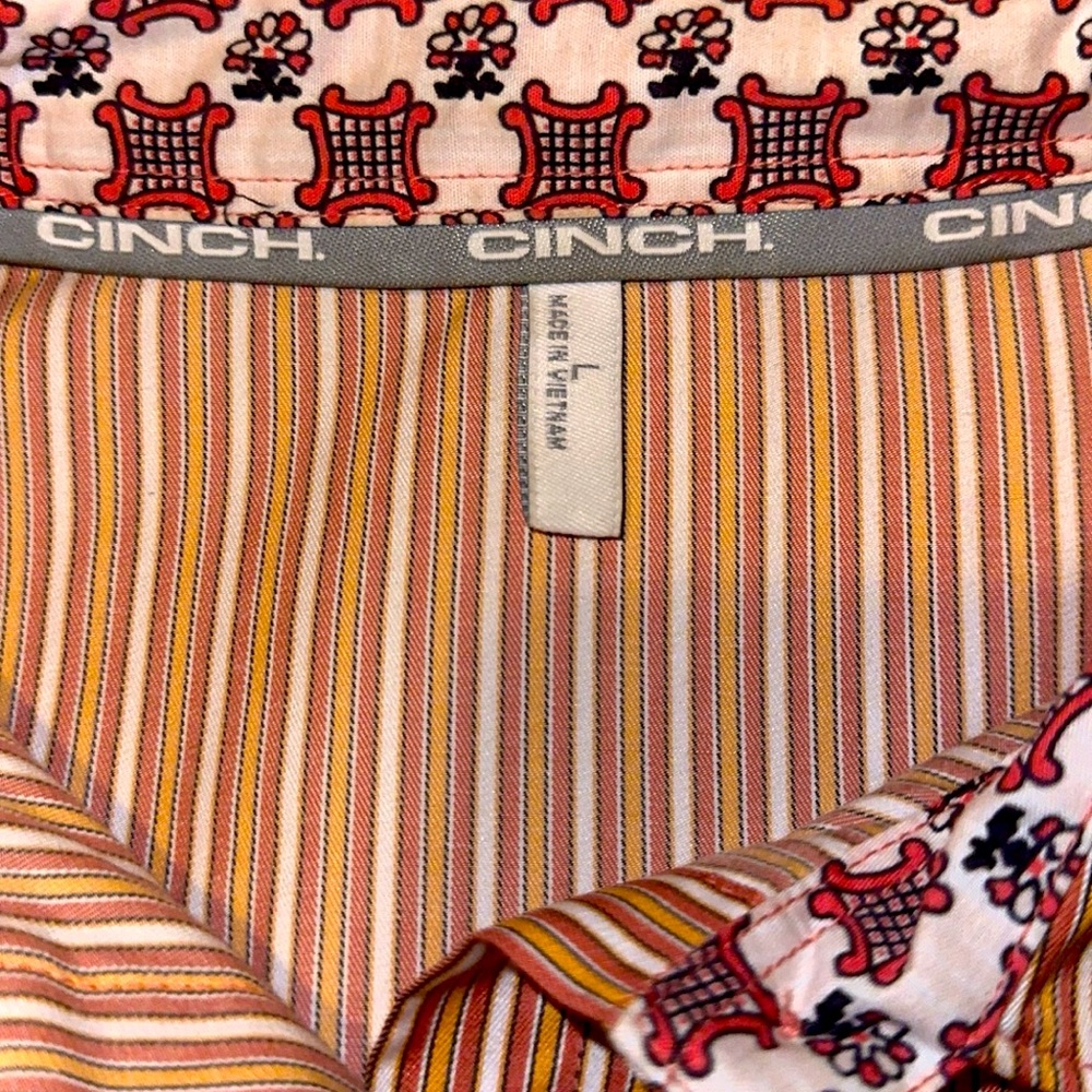 Large western adult cinch button up long sleeve